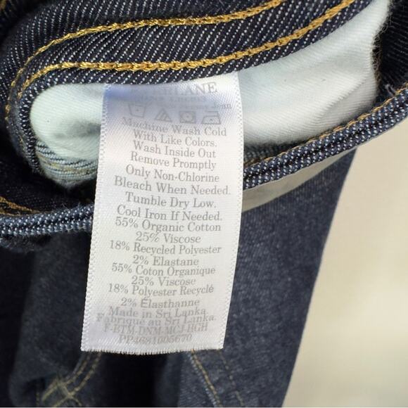 Everlane The Way High Skinny Jean Organic Cotton Dark Wash Pockets Button Zip 27 - Picture 9 of 10